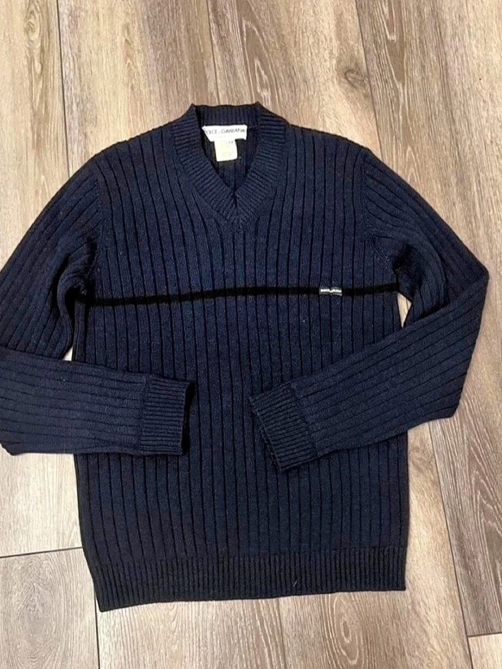 Dolce & Gabbana Men's Ribbed Crewneck Wool Sweater Size 52